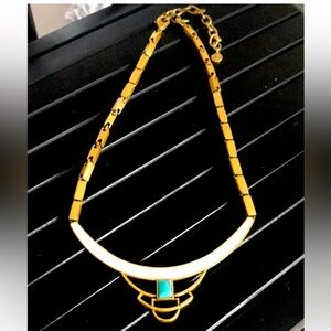 Stella & Dot Gold Necklace with Turquoise Accent